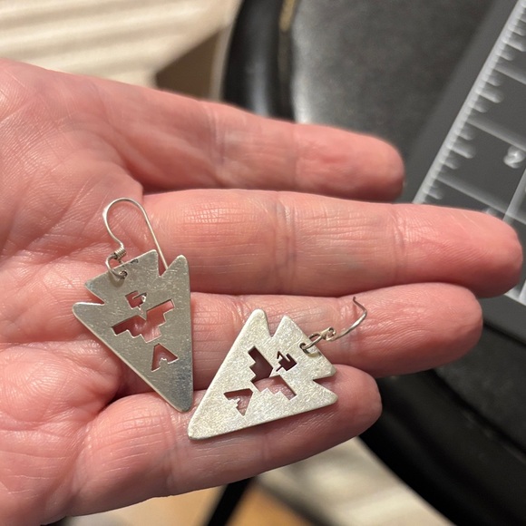 Thunderbird Arrow Earrings signed RLG See Photos Sterling Earrings - Picture 9 of 11